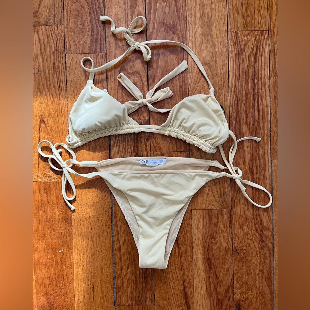 Zara Beige Swimwear Set